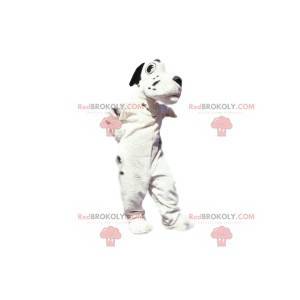 Witte en zwarte hond mascotte. Honden kostuum - Redbrokoly.com